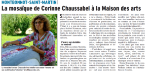 Article du Dauphiné Libéré annonçant l'inauguration de la mosaïque de Corinne Chaussabel